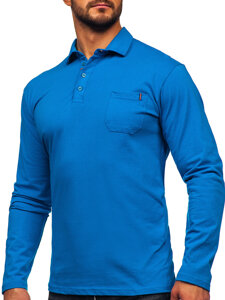 Bolf Herren Baumwoll Polohemd Lanagrm Blau  5120