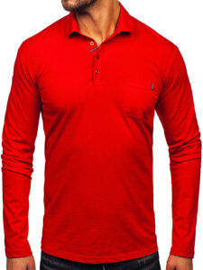 Bolf Herren Baumwoll Polohemd Lanagrm Rot  5120