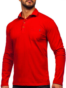 Bolf Herren Baumwoll Polohemd Lanagrm Rot  5120