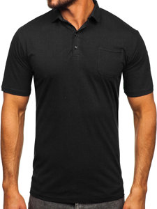 Bolf Herren Baumwoll Poloshirt Schwarz  143006