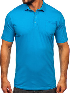 Bolf Herren Baumwoll Poloshirt Türkis  143006