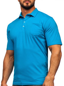 Bolf Herren Baumwoll Poloshirt Türkis  143006