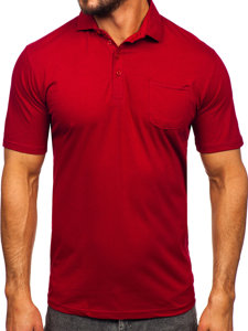 Bolf Herren Baumwoll Poloshirt Weinrot  143006