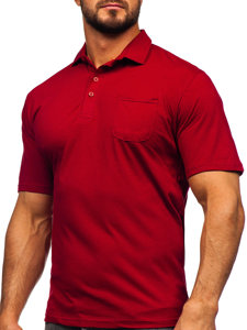 Bolf Herren Baumwoll Poloshirt Weinrot  143006