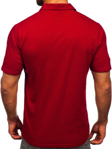 Bolf Herren Baumwoll Poloshirt Weinrot  143006