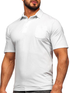 Bolf Herren Baumwoll Poloshirt Weiß 143006