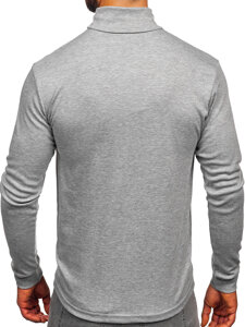 Bolf Herren Baumwoll Rollkragenpullover basic Grau  535