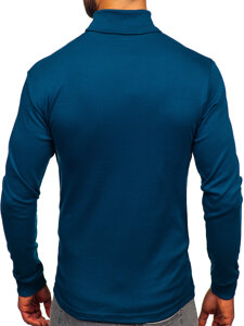 Bolf Herren Baumwoll Rollkragenpullover basic Indigo  535