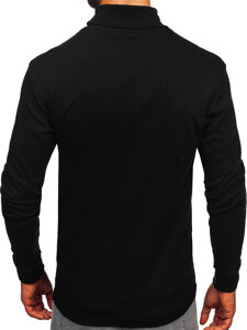 Bolf Herren Baumwoll Rollkragenpullover basic Schwarz  535