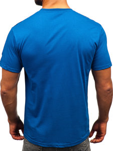 Bolf Herren Baumwoll T-Shirt Blau  14722