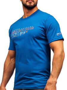 Bolf Herren Baumwoll T-Shirt Blau  14732