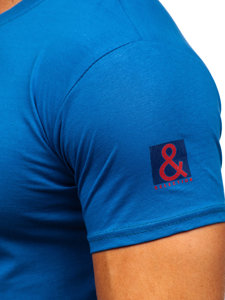 Bolf Herren Baumwoll T-Shirt Blau  14736