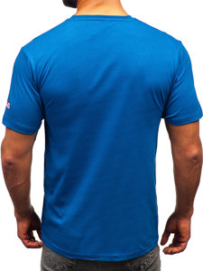 Bolf Herren Baumwoll T-Shirt Blau  14741