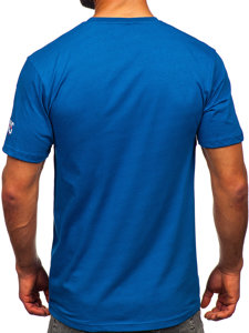 Bolf Herren Baumwoll T-Shirt Blau  14746