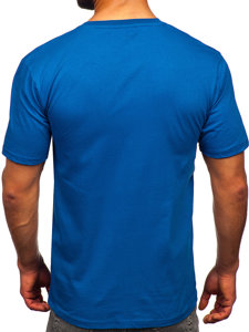 Bolf Herren Baumwoll T-Shirt Blau  14748