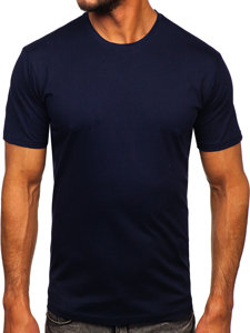 Bolf Herren Baumwoll T-Shirt Dunkelblau  0001