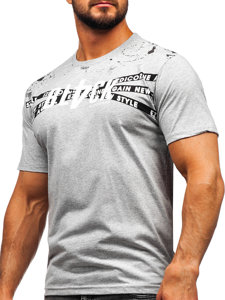 Bolf Herren Baumwoll T-Shirt Grau  14722