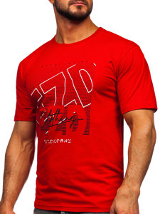 Bolf Herren Baumwoll T-Shirt Rot  14748