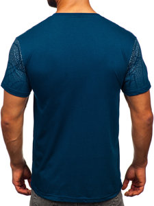 Bolf Herren Baumwoll T-Shirt Tintenblau  14710