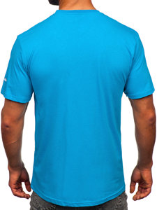 Bolf Herren Baumwoll T-Shirt Türkis  14731