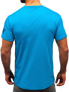 Bolf Herren Baumwoll T-Shirt Türkis  14736