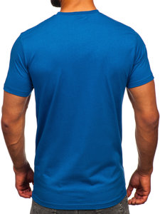 Bolf Herren Baumwoll T-Shirt mit Motiv Blau  143008