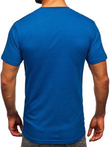 Bolf Herren Baumwoll T-Shirt mit Motiv Blau  14720