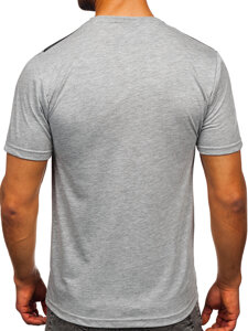 Bolf Herren Baumwoll T-Shirt mit Motiv Grau  5041