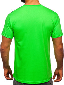 Bolf Herren Baumwoll T-Shirt mit Motiv Grün-Neon  14720