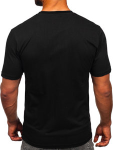 Bolf Herren Baumwoll T-Shirt mit Motiv Schwarz  143020