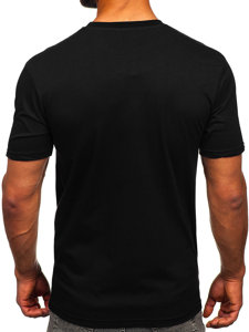 Bolf Herren Baumwoll T-Shirt mit Motiv Schwarz  143022