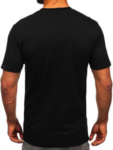 Bolf Herren Baumwoll T-Shirt mit Motiv Schwarz  143024