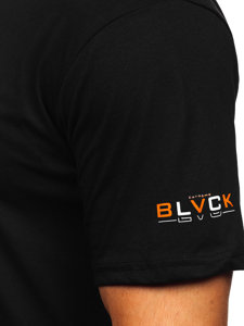 Bolf Herren Baumwoll T-Shirt mit Motiv Schwarz 14739