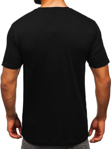 Bolf Herren Baumwoll T-Shirt mit Motiv Schwarz 14751