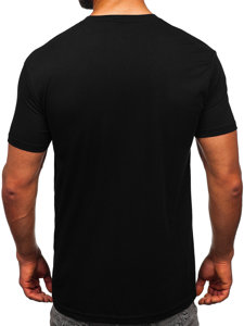 Bolf Herren Baumwoll T-Shirt mit Motiv Schwarz 14752