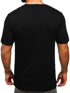 Bolf Herren Baumwoll T-Shirt mit Motiv Schwarz 14761