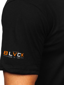 Bolf Herren Baumwoll T-Shirt mit Motiv Schwarz 14773