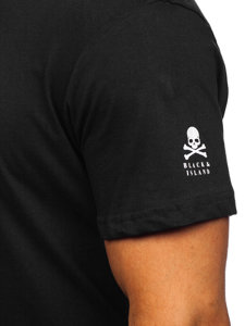 Bolf Herren Baumwoll T-Shirt mit Motiv Schwarz  14784