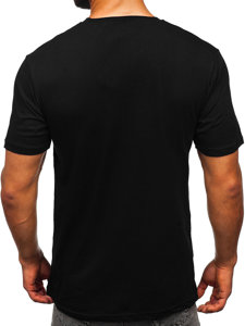 Bolf Herren Baumwoll T-Shirt mit Motiv Schwarz  14787