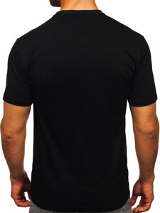 Bolf Herren Baumwoll T-Shirt mit Motiv Schwarz  5041