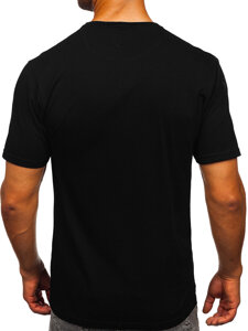 Bolf Herren Baumwoll T-Shirt mit Motiv Schwarz  5066