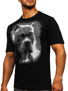 Bolf Herren Baumwoll T-Shirt mit Motiv Schwarz  5067