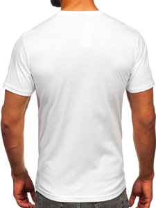 Bolf Herren Baumwoll T-Shirt mit Motiv Weiß  143001