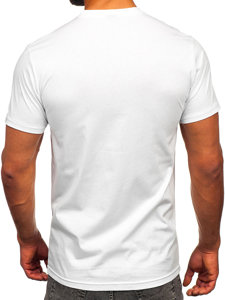 Bolf Herren Baumwoll T-Shirt mit Motiv Weiß  143008