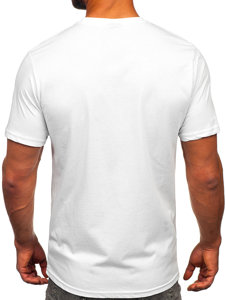 Bolf Herren Baumwoll T-Shirt mit Motiv Weiß  143024