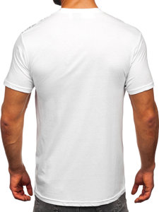 Bolf Herren Baumwoll T-Shirt mit Motiv Weiß  14720