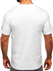 Bolf Herren Baumwoll T-Shirt mit Motiv Weiß  14739