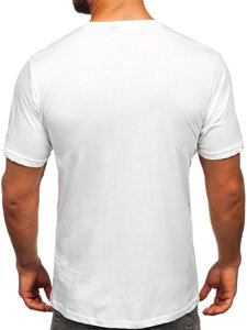 Bolf Herren Baumwoll T-Shirt mit Motiv Weiß 14761