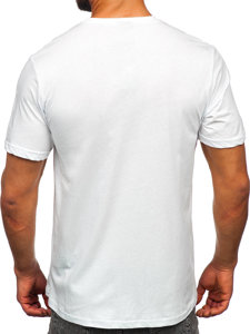 Bolf Herren Baumwoll T-Shirt mit Motiv Weiß 14772