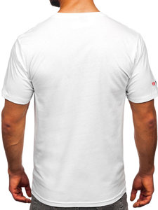 Bolf Herren Baumwoll T-Shirt mit Motiv Weiß  14773